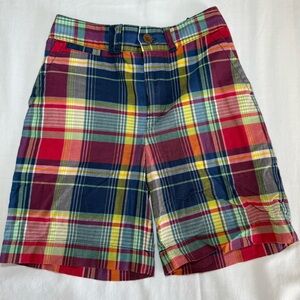 Boys Polo Ralph Lauren Plaid Shorts Blue & Red Size 5 Adjustable Waist Preppy